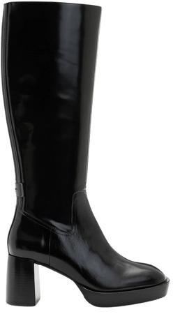 Pip Knee High Leather Boots BLACK SHINE | ALLSAINTS US