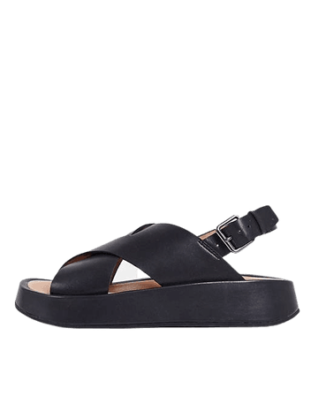 Madewell leather strap sandals in black | ASOS