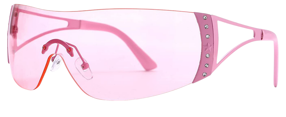 Amazon.com: GUVIVI Wrap Around Y2K Sunglasses for Women Men Shield Flat Top Pink Sunglasses Futuristic Frameless Gradient Lens Sun Glasses Eyewear : Clothing, Shoes & Jewelry