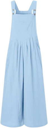 Amazon.com: Wide Leg Jumpsuits for Women, Oversized Straight Leg Summer Overalls Women Nice Park Coloured Buttons Overalls Fit Split Soft Comfortable Overalls Women Sky Blue : Clothing, Shoes & Jewelry