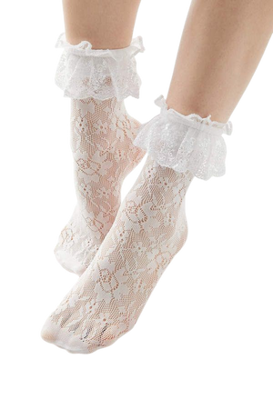 white lace socks
