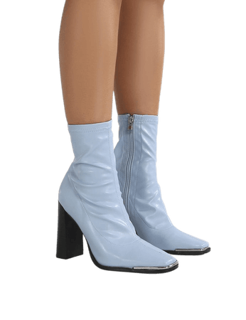 blue heel boot