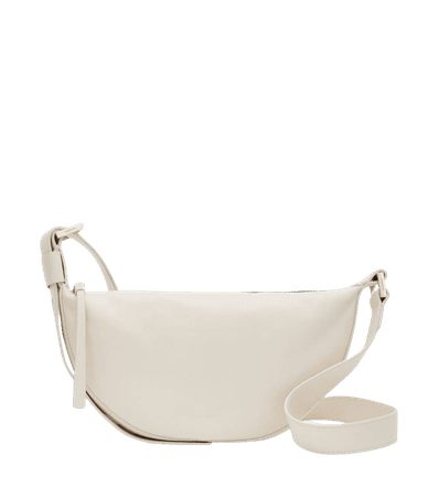 ALLSAINTS US: Womens Half Moon Leather Crossbody Bag (white)