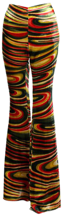 1990s Gucci by Tom Ford Runway Psychedelic Swirl Silk Velvet Pants Documented For Sale at 1stdibs