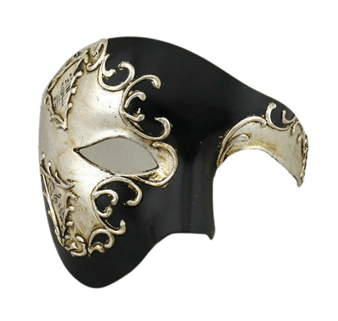 Silver Musical Black Venetian Half Masquerade Mask Phantom Design Costume Mask 681274838782 | eBay