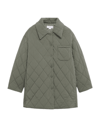 Quilted buttoned coat - Women | Mango USA