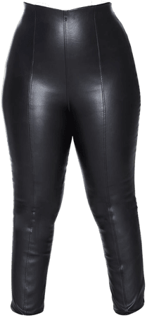 Plus Black Faux Leather Stretch Leggings | PrettyLittleThing USA