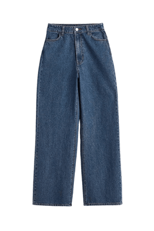 Wide High Jeans - Dark denim blue - Ladies | H&M US