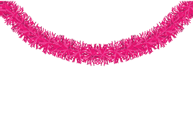 Christmas traditional decorations pink tinsel Vector Image