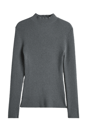 Rib-knit Sweater - Dark gray-green - Ladies | H&M US
