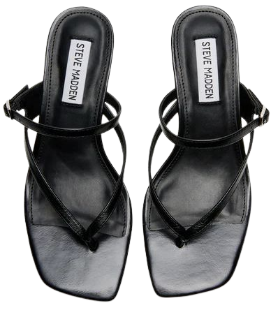 JESSA Black Leather Strappy Kitten Heel | Women's Heels – Steve Madden