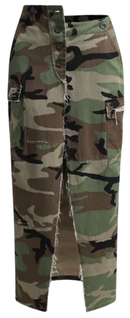 Edgy Army Green Slim bottom skirt -Kolly