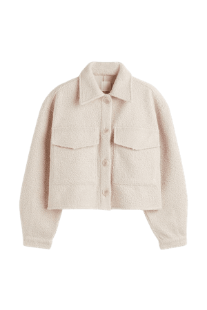 Faux Shearling Crop Jacket - Light beige - Ladies | H&M US