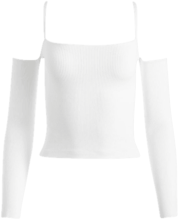Evia Tank With Arm Warmers In Soft White | Alice And Olivia