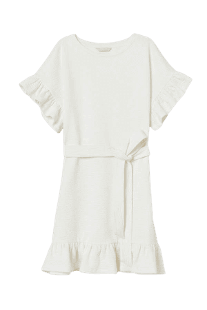 Ruffled Dress - White