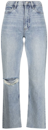 FRAME Le High Distressed straight-leg Jeans - Farfetch