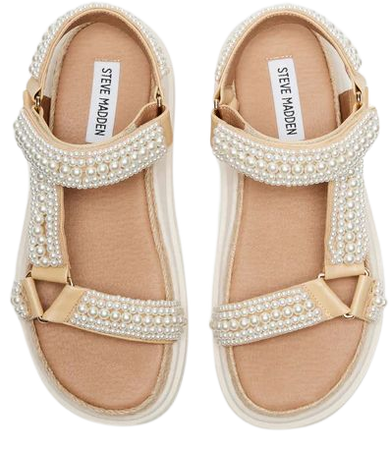 MATINA Ivory Pearl Platform Sandal | Women's Sandals – Steve Madden
