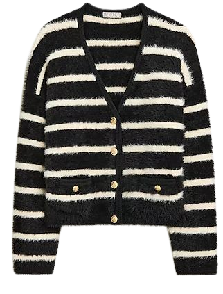 J.Crew: Sweater Lady Jacket In Striped Brushed Yarn For Women