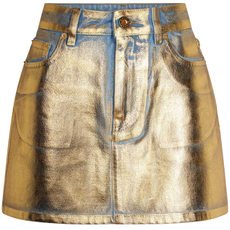 Rabanne Metallic Denim Miniskirt - Farfetch