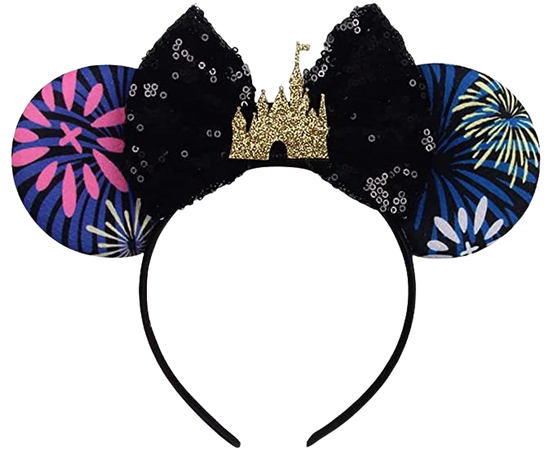 Amazon.com: Mouse Ears Headbands Shiny Bows Mouse Ears Glitter Party Princess Decoration Cosplay Costume for Baby Kids Girls & Women (Palace/Black) : Clothing, Shoes & Jewelry