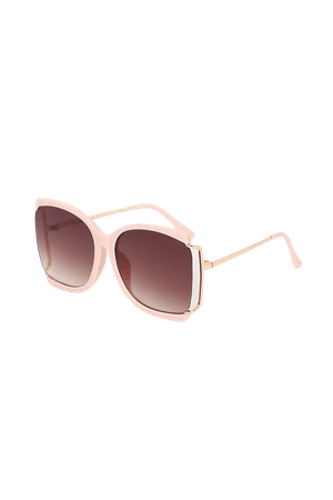 Retro-Inspired Sunglasses - Semi-Rimless Sunnies - Pink Sunnies