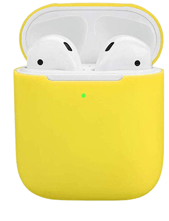 Amazon.com: ZALU Compatible for AirPods Case, 0.8mm Ultra-Thin Version, Premium Protective Silicone Cover Skin for AirPods Charging Case 2 & 1 [Front LED Visible] [Wireless Rechargeable] (Yellow): Cell Phones & Accessories