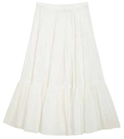 off white cheesecloth Tango broomstick skirt