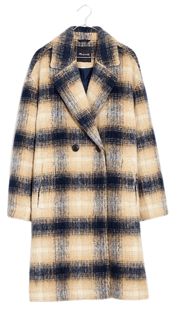 Courton Cocoon Coat in Plaid