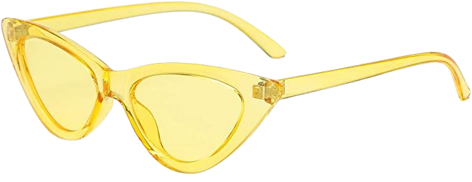 Amazon.com: YOSHYA Retro Vintage Narrow Cat Eye Sunglasses for Women Clout Goggles Plastic Frame (Clear Yellow / Yellow) : Clothing, Shoes & Jewelry