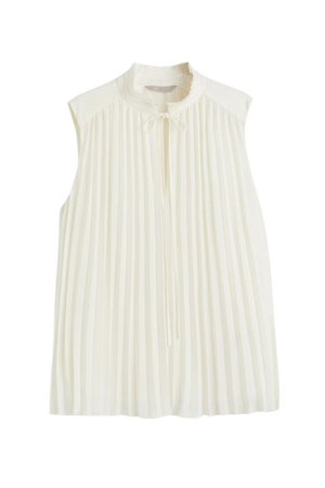 Pleated Blouse - White - Ladies | H&M US