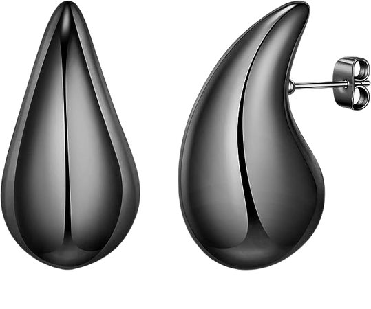 Amazon.com: Black Teardrop Earrings for Women, Chunky Black Hoop Earrings for Women Hypoallergenic Black Teardrop Earrings Black Earrings Drop Earrings Lightweight Chunky Black Earrings for Women Trendy : Clothing, Shoes & Jewelry