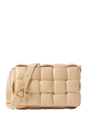 Beige Cassette padded intrecciato leather shoulder bag | Bottega Veneta | NET-A-PORTER