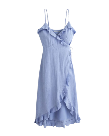 Women's Ruffle Wrap Midi Dress | Women's New Arrivals | Abercrombie.com