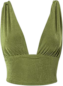 LYANER Women's Sexy Deep V Neck Slim Fitted Strap Crop Cami Tank Sleeveless Top Green Small at Amazon Women’s Clothing store