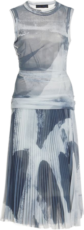 Zoe Pleated Printed Jersey Midi Dress By Proenza Schouler | Moda Operandi