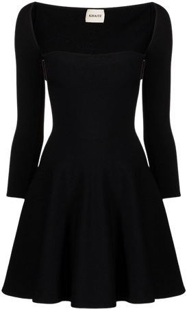 KHAITE square-neck Flared Mini Dress - Farfetch