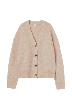 Mohair-blend Cardigan - Light beige-pink - Ladies | H&M US