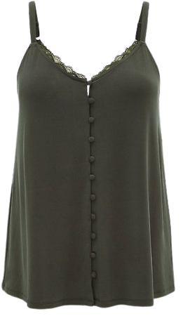 Olive Green Button Cami - Torrid