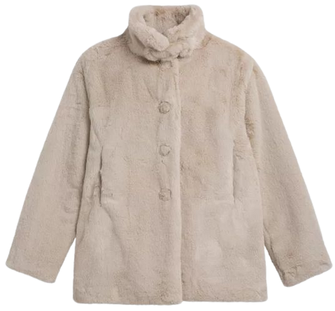 beige Darcilia faux fur jacket | agnès b.