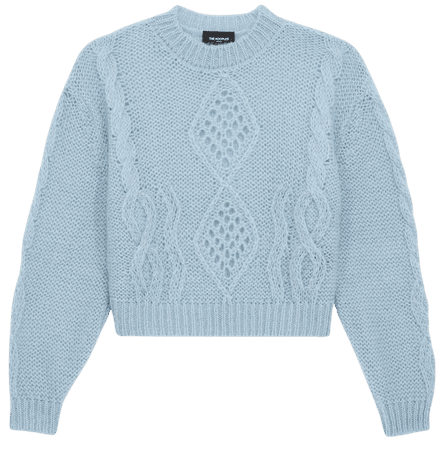 Classic sky blue mohair sweater | The Kooples