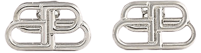 BALENCIAGA - Logo silver-toned earrings | Selfridges.com