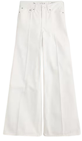J.Crew: High-rise Superwide-leg Jean In White For Women