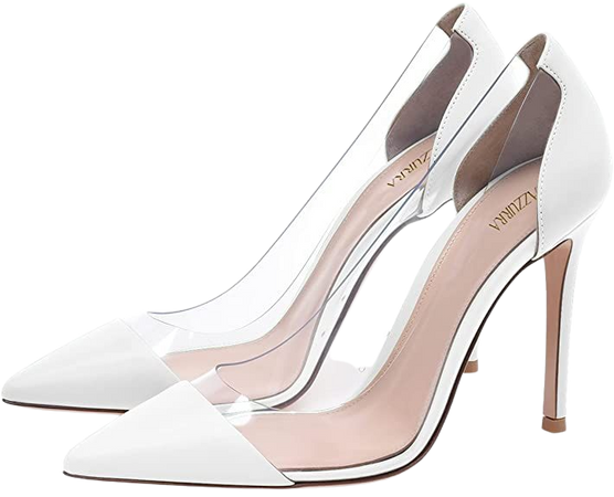 Amazon.com | MIRAAZZURRA Women Clear Heels Pumps Stiletto Sexy Pointed Toe Wedding Shoes for Women PVC Transparent Fashion Dress Shoes | Shoes