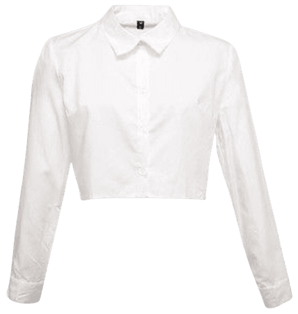 White cropped button up