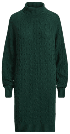 Wool-Cashmere Turtleneck Sweater Dress
