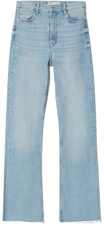 Straight fit relax fit jeans with side split hems - Denim - Woman | Bershka