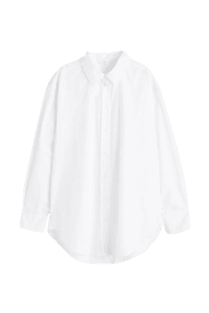 Poplin Shirt - White - Ladies | H&M US