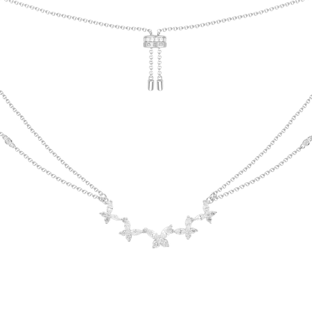 Butterflies Double Chain Adjustable Necklace | APM Monaco