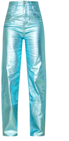 blue metallic pants
