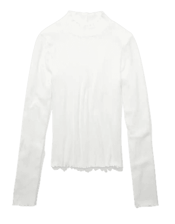AE Long-Sleeve Plush Mock Neck Shirt